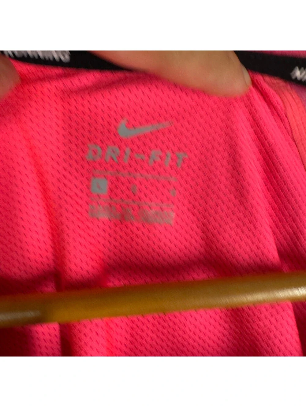 Nike Activewear Top Women L Large Pink Long Sleeve Dri Fit Gym Running Stretch